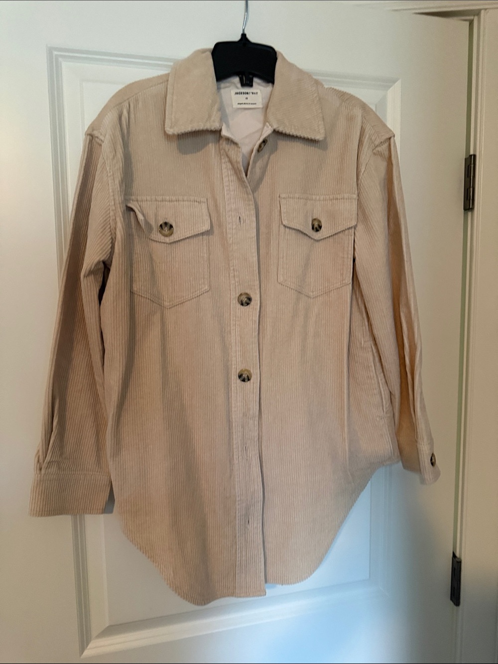 Jackson Rowe Beige Corduroy Button-Up Jacket